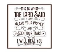 El señor dijo te sanaré versículo bíblico caligrafía escritura cristiana Decoración de vinilo para pared 42x42cm Cultura del tatuaje Café