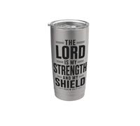 El Señor Es Mi Escudo Salmo 28:7 Versículo de la Biblia Vaso térmico de acero inoxidable de doble pared