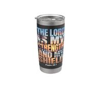El Señor Es Mi Escudo Salmo 28:7 Versículo de la Biblia Vaso térmico de acero inoxidable de doble pared