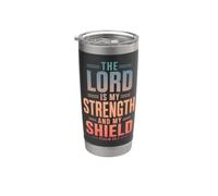 El Señor Es Mi Escudo Salmo 28:7 Versículo de la Biblia Vaso térmico de acero inoxidable de doble pared