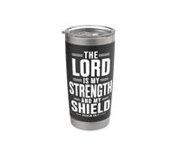 El Señor Es Mi Escudo Salmo 28:7 Versículo de la Biblia Vaso térmico de acero inoxidable de doble pared
