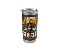 El Señor Es Mi Escudo Salmo 28:7 Versículo de la Biblia Vaso térmico de acero inoxidable de doble pared