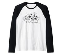 El señor es mi Fuerza Cristianos Hombres Mujeres aman a Dios & Jesús Camiseta Manga Raglan