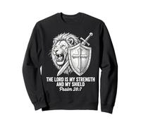 El Señor Es Mi Fuerza Y Mi Escudo Salmo 28 7 Fe León Sudadera
