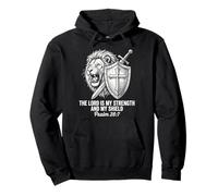 El Señor Es Mi Fuerza Y Mi Escudo Salmo 28 7 Fe León Sudadera con Capucha