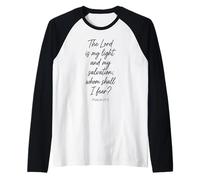 El Señor es mi luz y mi salvación Escritura Salmo 27:1 Camiseta Manga Raglan