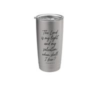 El Señor es mi luz y mi salvación Escritura Salmo 27:1 Vaso térmico de acero inoxidable de doble pared