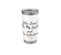 El Señor Es Mi Luz Y Mi Salvación Salmo 27:1 Fe Bíblica Vaso térmico de acero inoxidable de doble pared