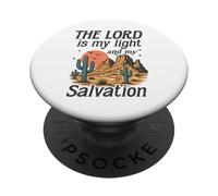 El Señor es Mi Luz y Salvación - Retro Desert Faith PopSockets PopGrip Adhesivo