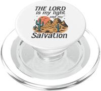 El Señor es Mi Luz y Salvación - Retro Desert Faith PopSockets PopGrip para MagSafe