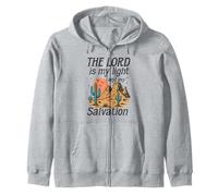El Señor es Mi Luz y Salvación - Retro Desert Faith Sudadera con Capucha