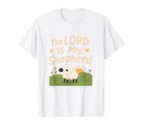 El SEÑOR es Mi Pastor Camiseta gráfica económica, Hombre, Blanco, L