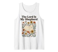 El Señor Es Mi Pastor Fe Cristiana Ovejas Floral Naturaleza Camiseta sin Mangas