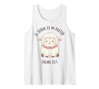 El Señor Es Mi Pastor Lindo Cordero Familia Cristiana Salmo 23 Camiseta sin Mangas