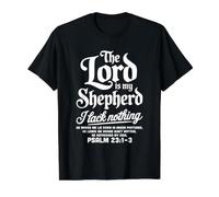El Señor es mi Pastor, Nada me Falta Mensaje Espiritual Camiseta gráfica económica, Hombre, Negro, M