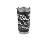 El Señor es mi Pastor; nada me faltará - Cita de fe Vaso térmico de acero inoxidable de doble pared