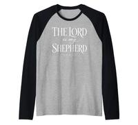 El Señor Es Mi Pastor Salmo 23:1 Escritura Versículo Bíblico Dios Camiseta Manga Raglan