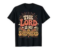 El Señor Es Mi Pastor Salmo 23:1 Versículo de la Biblia Cristiana Camiseta gráfica económica, Hombre, Negro, L