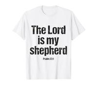 El Señor Es Mi Pastor Salmo 23:1 Versículo de la Biblia Cristiana Camiseta gráfica económica, Hombre, Blanco, L