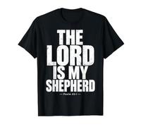 El Señor Es Mi Pastor Salmo 23:1 Versículo de la Biblia Cristiana Camiseta gráfica económica, Hombre, Negro, L