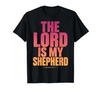 El Señor Es Mi Pastor Salmo 23:1 Versículo de la Biblia Cristiana Camiseta gráfica económica, Hombre, Negro, M
