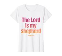 El Señor Es Mi Pastor Salmo 23:1 Versículo de la Biblia Cristiana Camiseta gráfica económica, Mujer, Blanco, XS