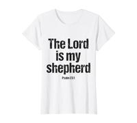El Señor Es Mi Pastor Salmo 23:1 Versículo de la Biblia Cristiana Camiseta gráfica económica, Mujer, Blanco, XS