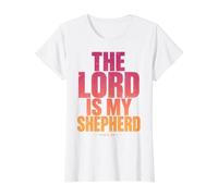 El Señor Es Mi Pastor Salmo 23:1 Versículo de la Biblia Cristiana Camiseta gráfica económica, Mujer, Blanco, XS
