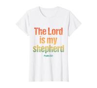 El Señor Es Mi Pastor Salmo 23:1 Versículo de la Biblia Cristiana Camiseta gráfica económica, Mujer, Blanco, XS