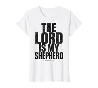 El Señor Es Mi Pastor Salmo 23:1 Versículo de la Biblia Cristiana Camiseta gráfica económica, Mujer, Blanco, XS