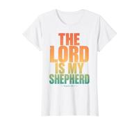 El Señor Es Mi Pastor Salmo 23:1 Versículo de la Biblia Cristiana Camiseta gráfica económica, Mujer, Blanco, XS