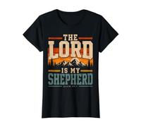 El Señor Es Mi Pastor Salmo 23:1 Versículo de la Biblia Cristiana Camiseta gráfica económica, Mujer, Negro, XS