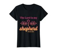 El Señor Es Mi Pastor Salmo 23:1 Versículo de la Biblia Cristiana Camiseta gráfica económica, Mujer, Negro, XS