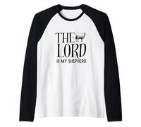 El Señor es mi Pastor Salmo 23 Cordero de Oveja Camiseta Manga Raglan