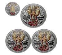 El Señor es un Guerrero: Moneda Conmemorativa de la fe y la Victoria, Moneda Conmemorativa del arcángel Miguel a Doble Cara, Monedas conmemorativas de la Victoria sobre el Mal (#B 3PCS)