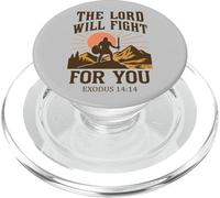 El Señor Luchará por Ti - Éxodo 14:14 Retro PopSockets PopGrip para MagSafe