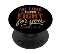 El Señor Luchará por Ti Éxodo 14 14 - Vintage Christian PopSockets PopGrip Adhesivo