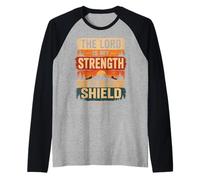 El Señor Mi Fuerza Y Escudo Salmo 28:7 Camiseta Manga Raglan