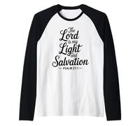 El Señor Mi Luz Y Salvación Versículo Bíblico Fe Cristiana Camiseta Manga Raglan