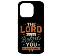 El Señor va Ante ti Deuteronomio 31 8 Vintage Christian Carcasa para iPhone 15 Pro