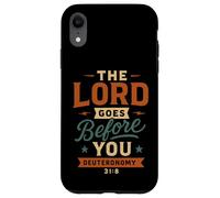 El Señor va Ante ti Deuteronomio 31 8 Vintage Christian Carcasa para iPhone XR