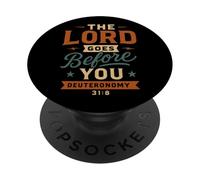 El Señor va Ante ti Deuteronomio 31 8 Vintage Christian PopSockets PopGrip Adhesivo