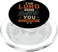 El Señor va Ante ti Deuteronomio 31 8 Vintage Christian PopSockets PopGrip para MagSafe