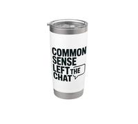 El sentido común antisocial dejó el chat anti gente estúpida Vaso térmico de acero inoxidable de doble pared