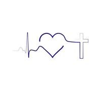 El sentido de la vida pulso latido del corazón del cristiano cruzar el camino hacia Dios y la fe Calcomanías de letras 28x80.5cm Cultura del tatuaje Azul oscuro