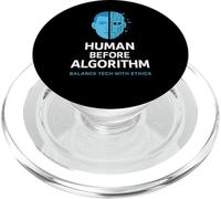El ser humano antes que el algoritmo: ética de la IA, gráfico, conciencia tecnológica PopSockets PopGrip para MagSafe