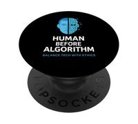 El ser humano antes que el algoritmo: ética de la IA, gráfico, conciencia tecnológica PopSockets PopGrip Adhesivo