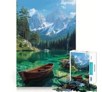 El Sereno Lago de montaña, Rompecabezas de 1000 Piezas para Adultos, Regalos para Fortalecer la Memoria, Tiempo Sereno, Calidad, Borde, Deseo de Papá Noel 38x26cm