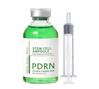 El sérum en ampolla de células madre PDRN, con Centella Asiática y Ácido Azelaico, calma e hidrata la piel. Incluye un aplicador tipo jeringa.