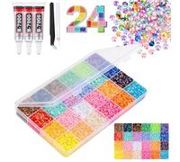 El set incluye diamantes de imitación de base plana de 3 mm en una caja surtida de colores, perfecta para manualidades, tazas y fundas para teléfonos. (24000 piezas + pegamento A)